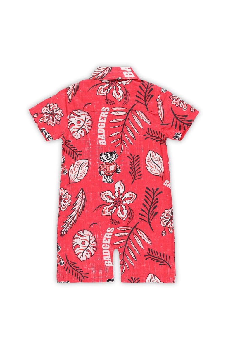 Wes & Willy Infant Wes & Willy Red Wisconsin Badgers Vintage Floral Romper, Alternate, color, 