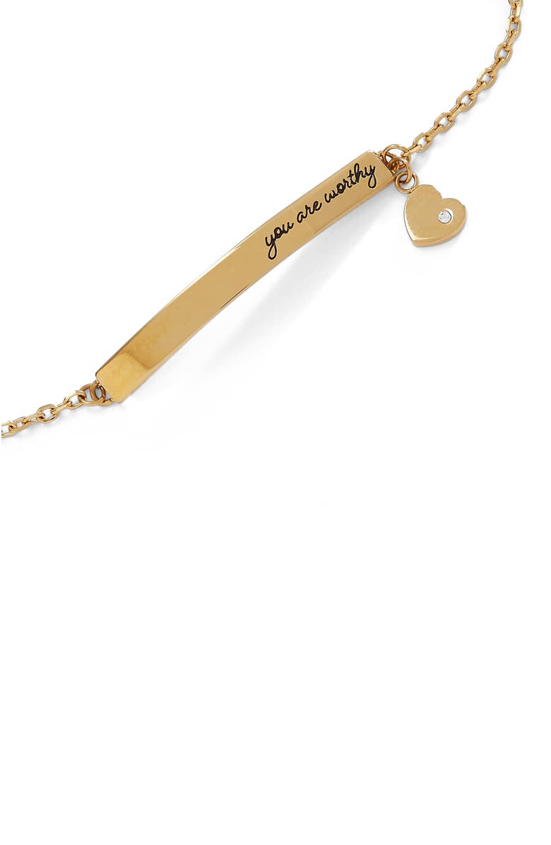 Alex and Ani You Are Worthy Inline Bracelet, Alternate, color, Gold