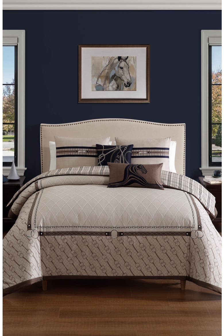 Equestrian 5-Piece Comforter Set, Main, color, BROWN