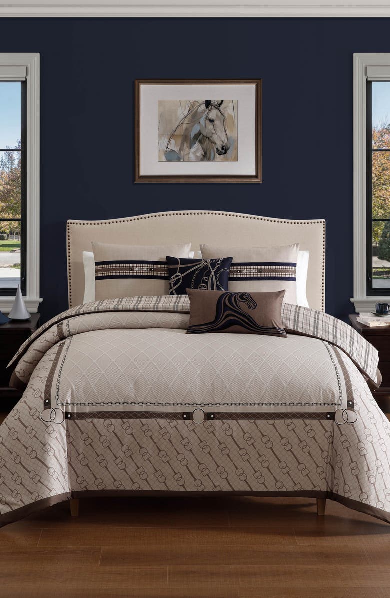 Bebejan Equestrian 5-Piece Comforter Set, Main, color, Brown