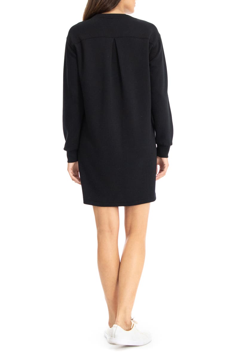 Nanette Lepore Play Scuba Pique Lounge Long Sleeve Shift Dress, Alternate, color, 