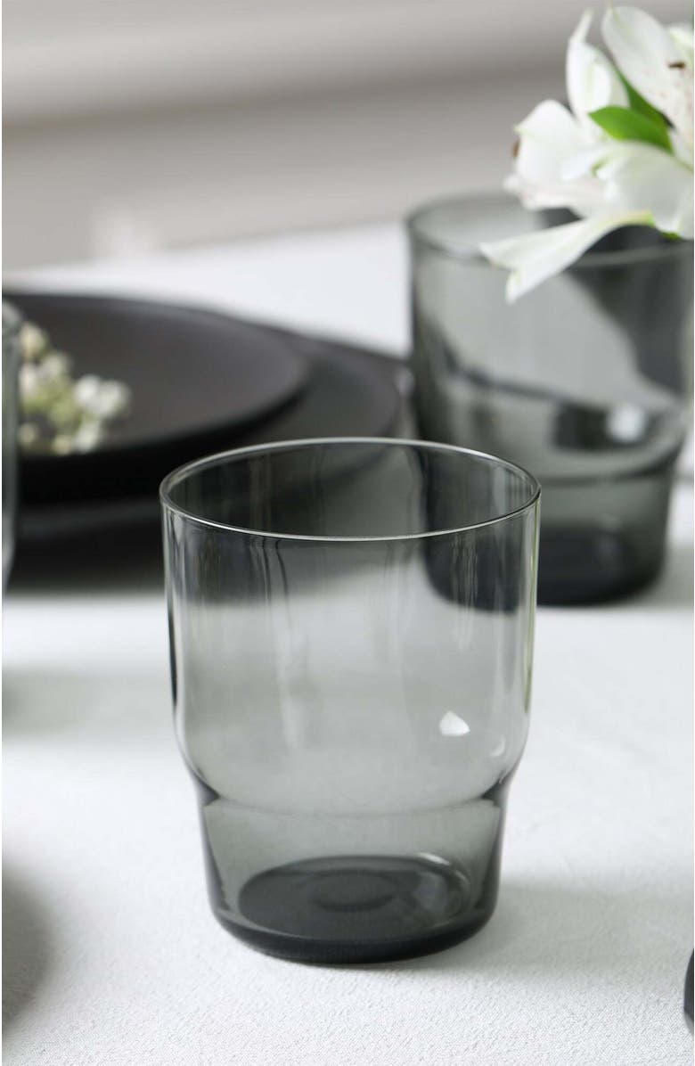 Stone Lain Rio Stoneware 16-Piece Dinnerware Set with Glasses, Alternate, color, Black