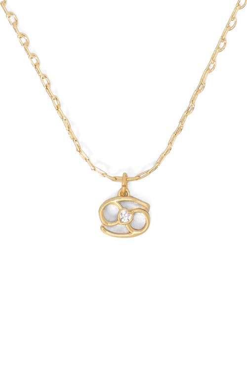 Kate Spade New York mini zodiac pendant necklace in Clear/Gold Cancer 