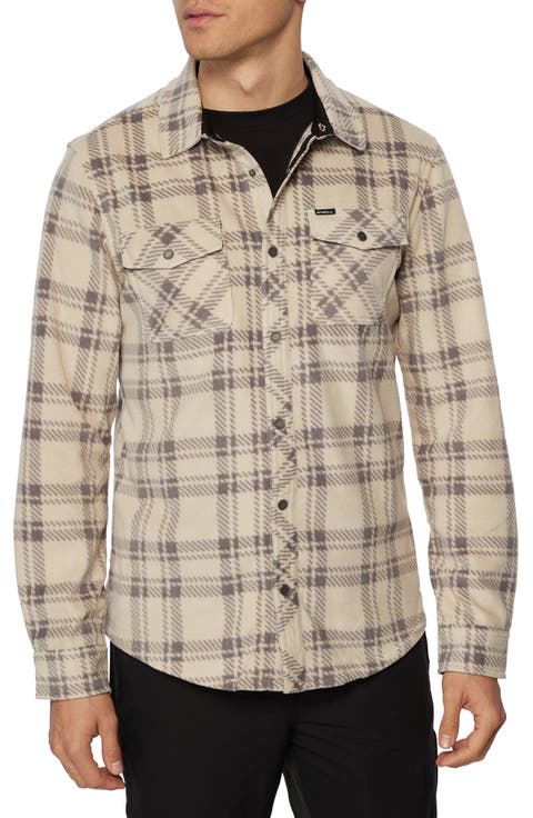Glacier Plaid Fleece Snap-Up Shirt