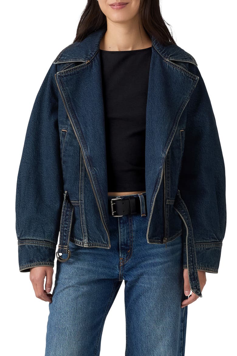'80s Denim Bomber Jacket, Main, color, BELLISSIMA