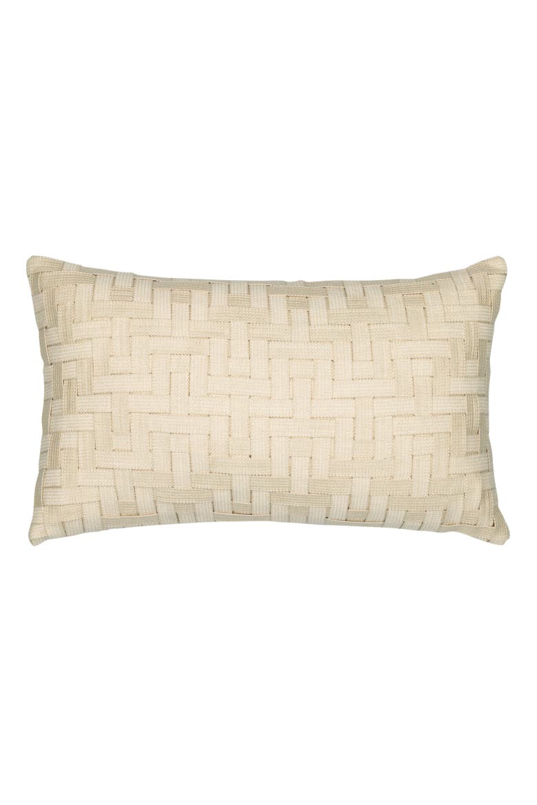 Entwine Crema Indoor & Outdoor Woven Accent Pillow, Main, color, Crema