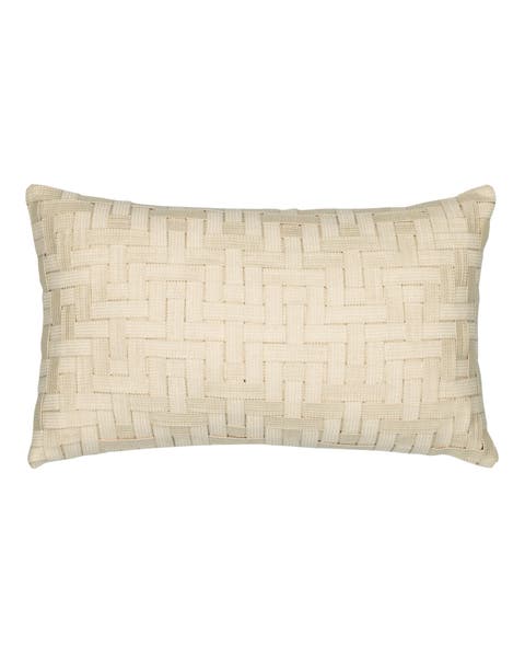 Entwine Crema Indoor & Outdoor Woven Accent Pillow