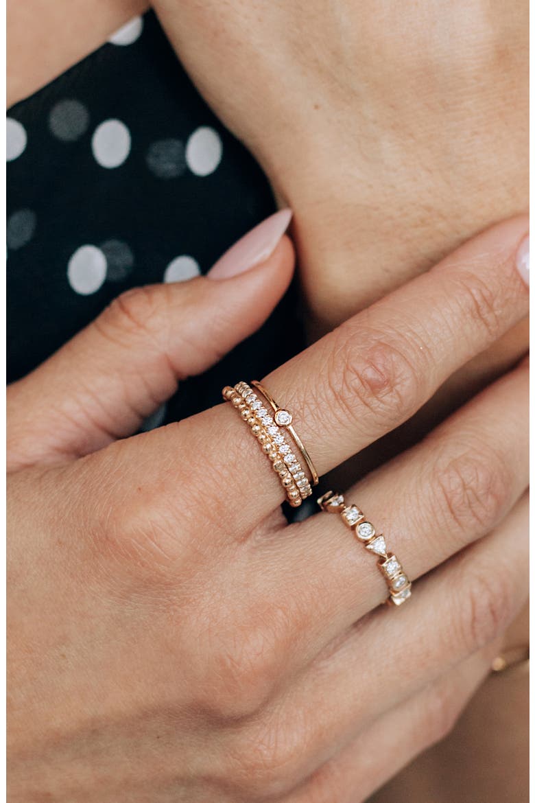 Cleo Diamond Round Stacking Ring, Alternate, color, GOLD/ DIAMOND