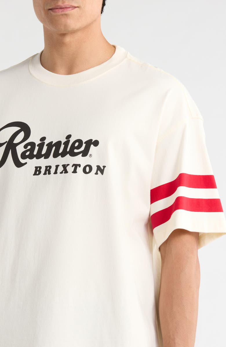 Brixton Rainier 1878 Oversized Graphic Cotton T-Shirt, Alternate, color, Natural