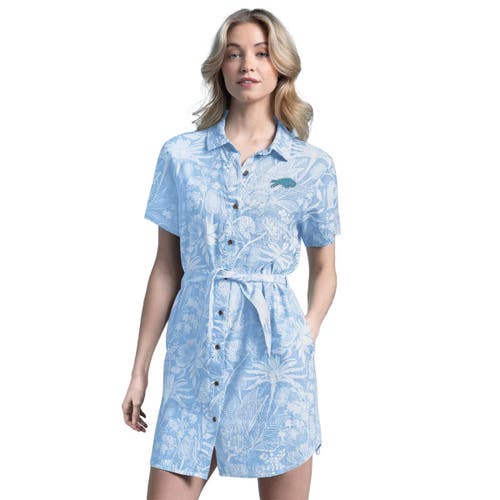 Margaritaville Blue Buffalo Bills Palm Linen Dress In Blue