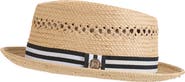Bruno Magli Vented Straw Fedora Hat