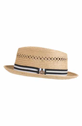 Bruno Magli Vented Straw Fedora Hat