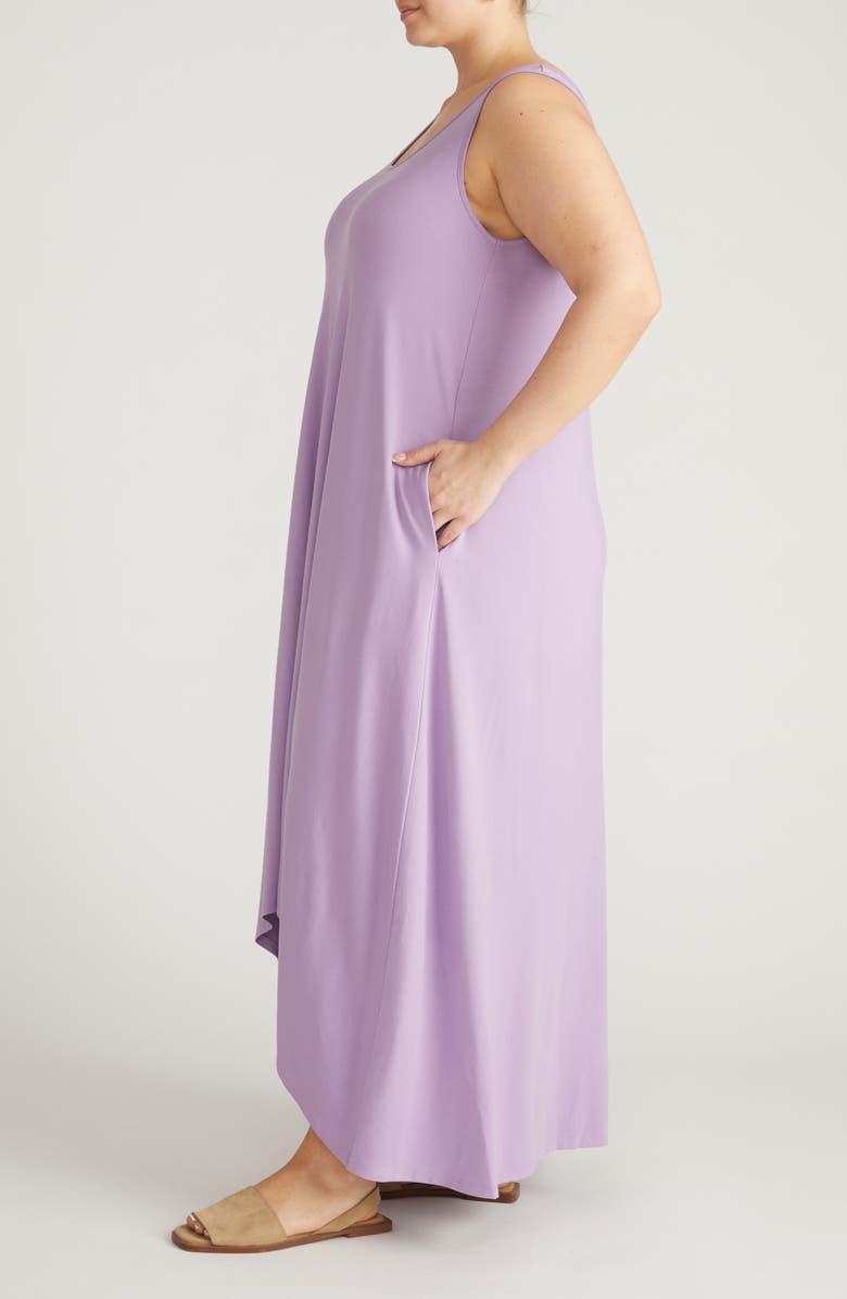 Universal Standard Athena Divine Sleeveless Jersey High-Low Maxi Dress, Alternate, color, Spring Iris Purple