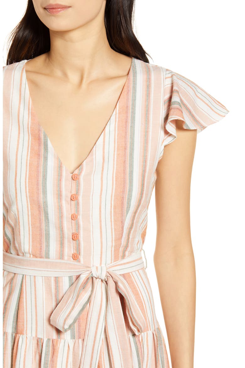 City to Country Stripe Midi Dress, Alternate, color, ORANGE STRIPE