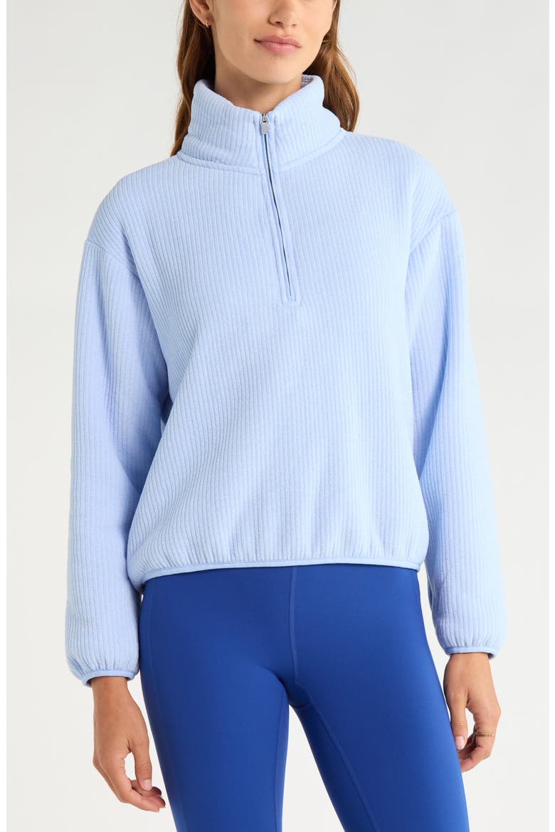 Textured Half Zip Pullover, Alternate, color, BLUE WINDSURFER