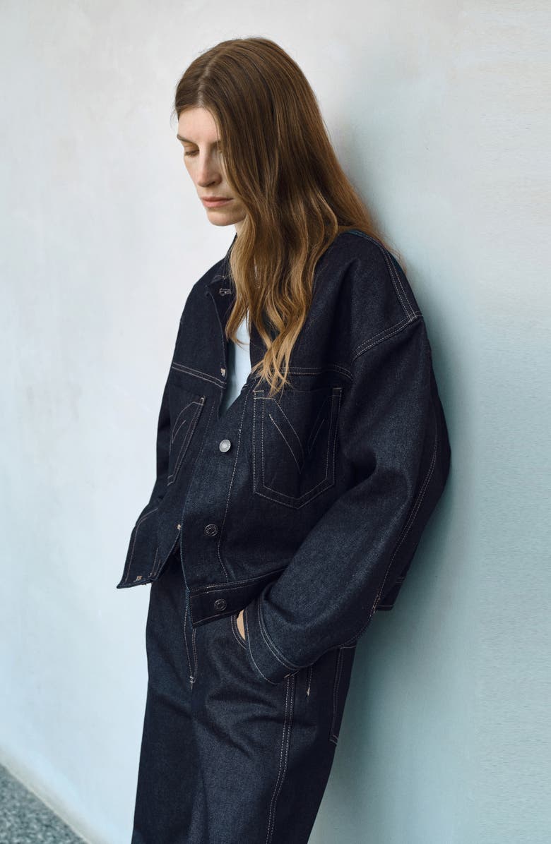 MANGO Denim Jacket, Alternate, color, Open Blue