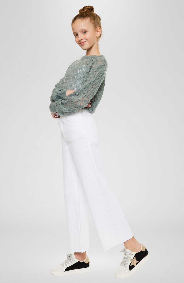 KanCan Rue High Rise Cropped Wide Leg Jeans, Alternate, color, White