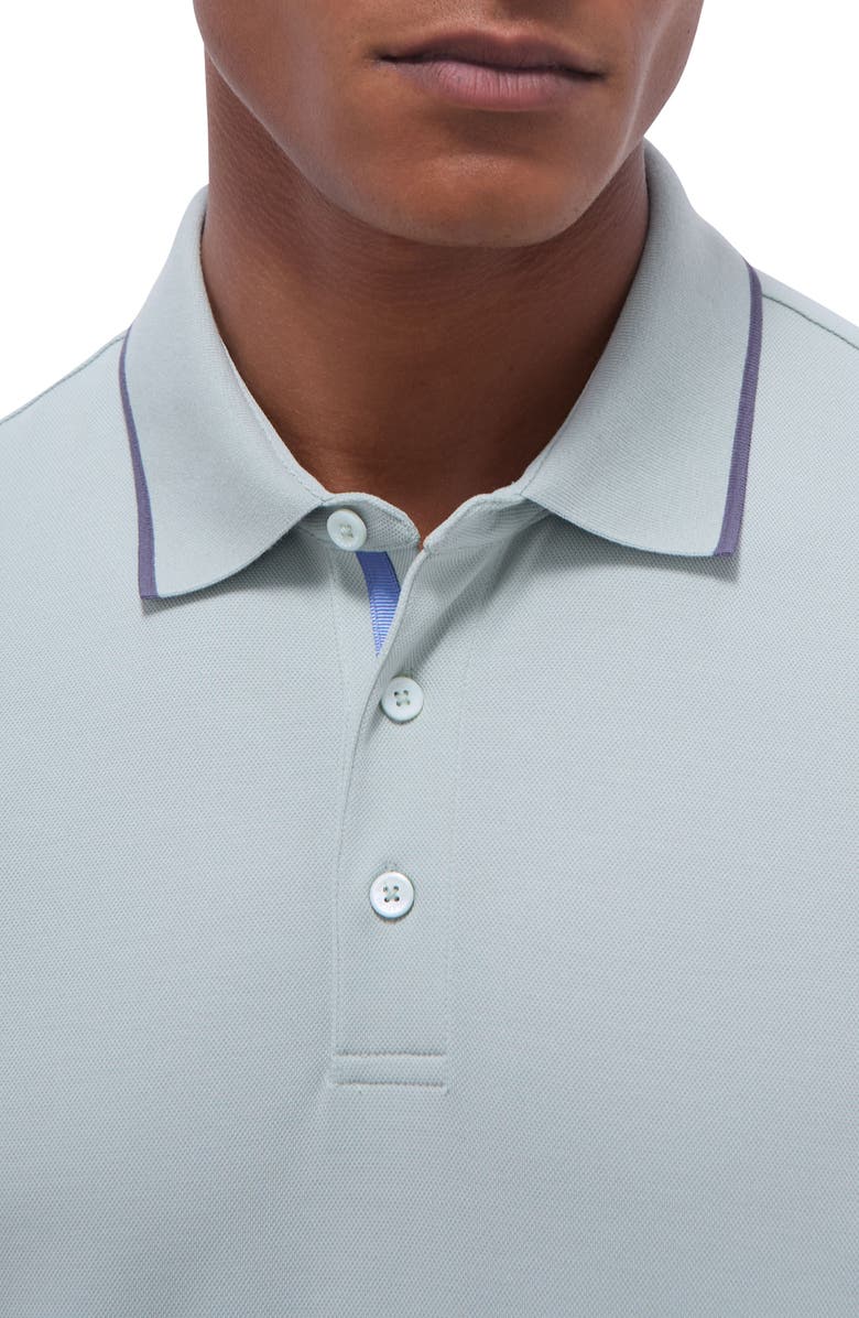 Bugatchi Tipped Piqué Polo, Alternate, color, Mint