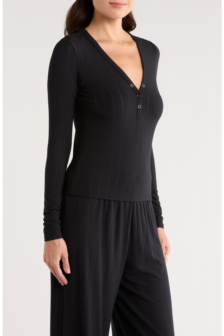 Sleek Stitch Sleep Henley, Alternate, color, OXFORD