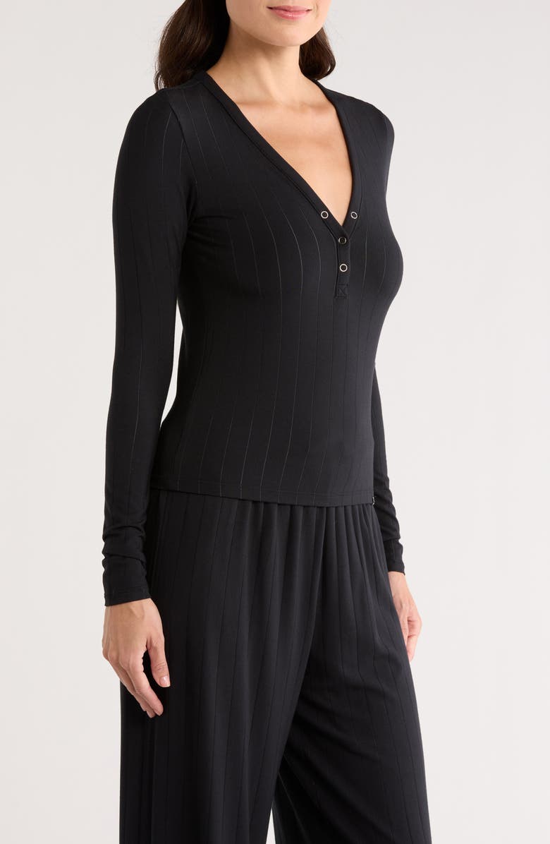 SAVAGE X FENTY Sleek Stitch Sleep Henley, Alternate, color, Oxford