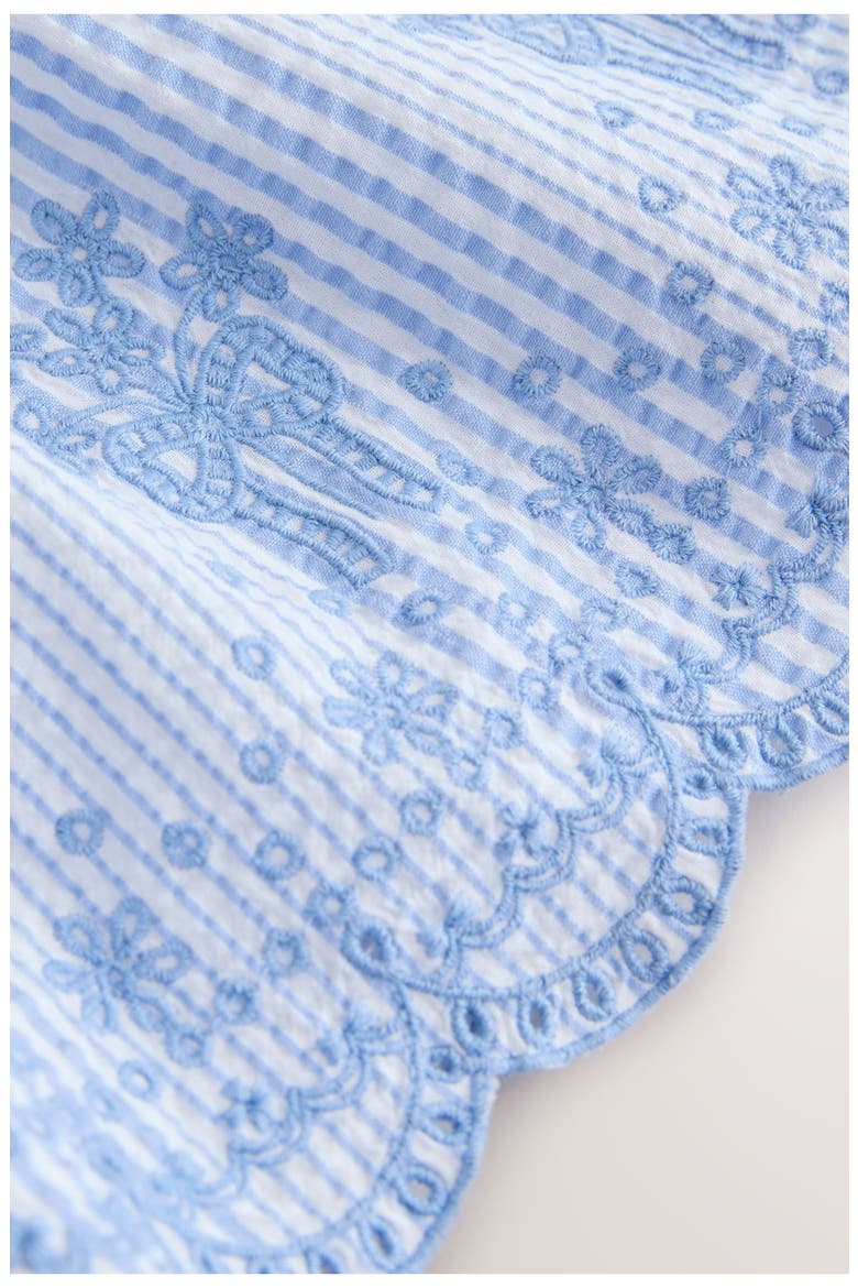 Kids' Stripe Broderie Flutter Sleeve Dress, Alternate, color, BLUE