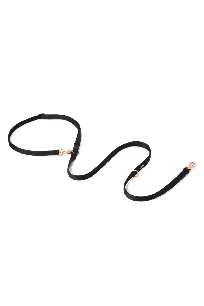 Metro Hands Free Leash, Alternate, color, Black/Rose Gold - Medium