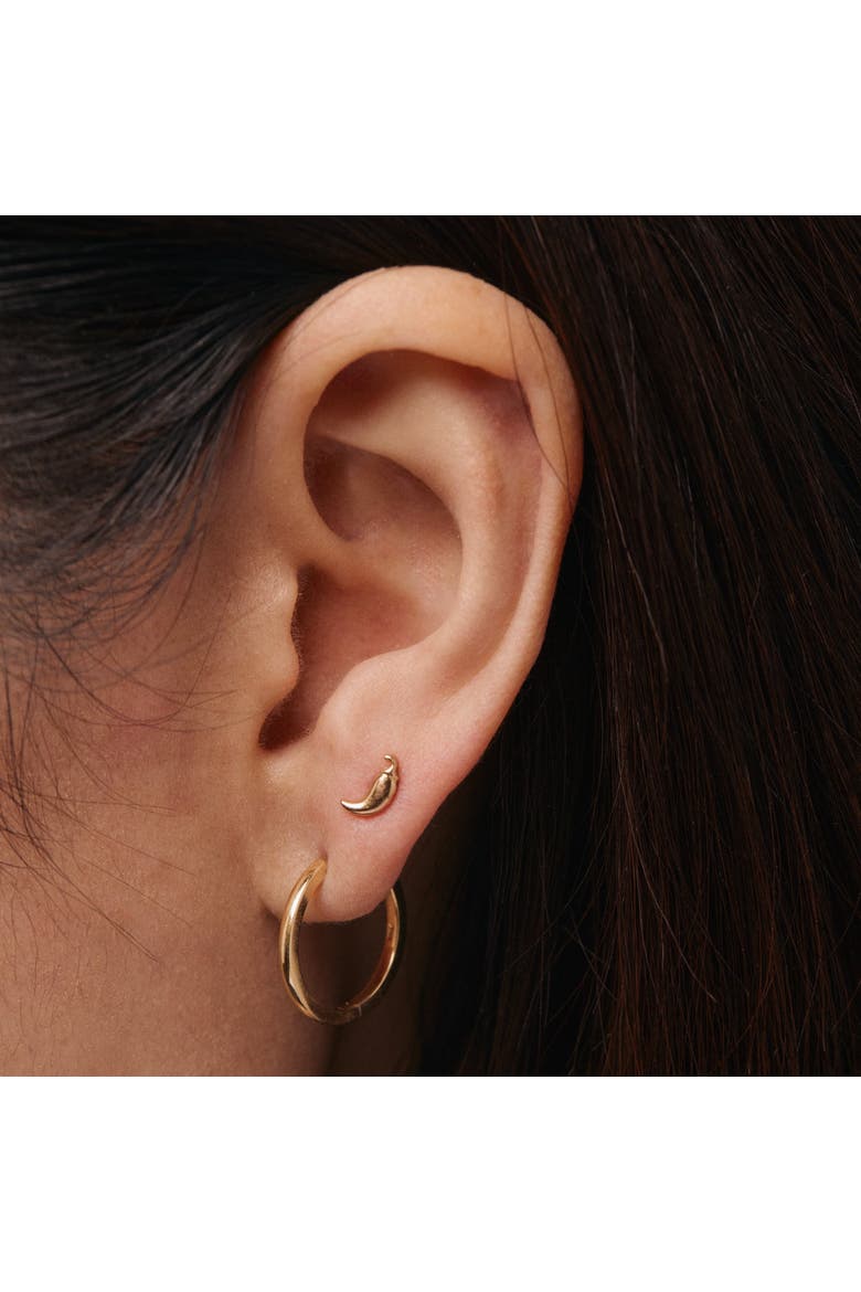 14K Yellow Gold Chili Stud, Alternate, color, Gold - Flat Black