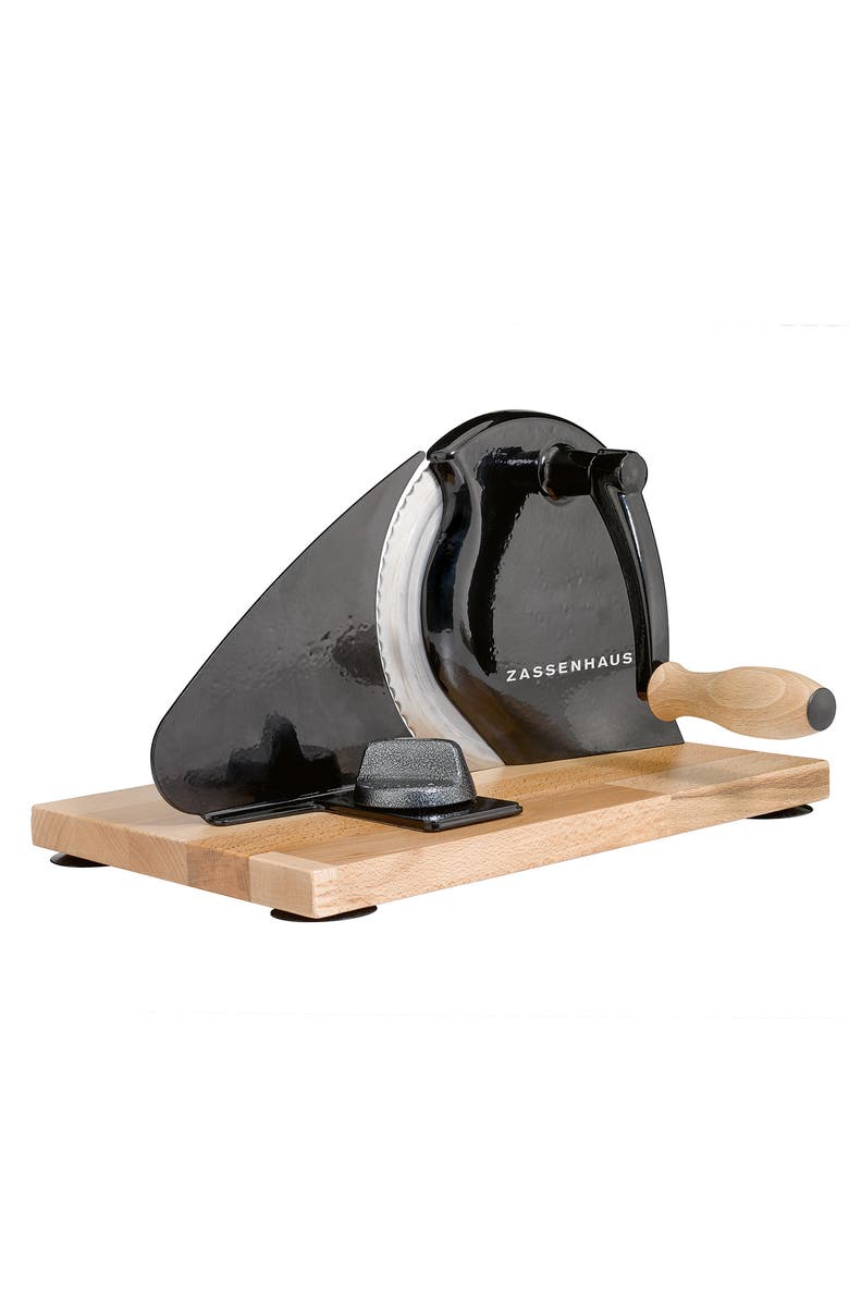 ZASSENHAUS Manual Bread Slicer, Hand Crank Home Bread Slicer, 11.75" x 8", Main, color, 