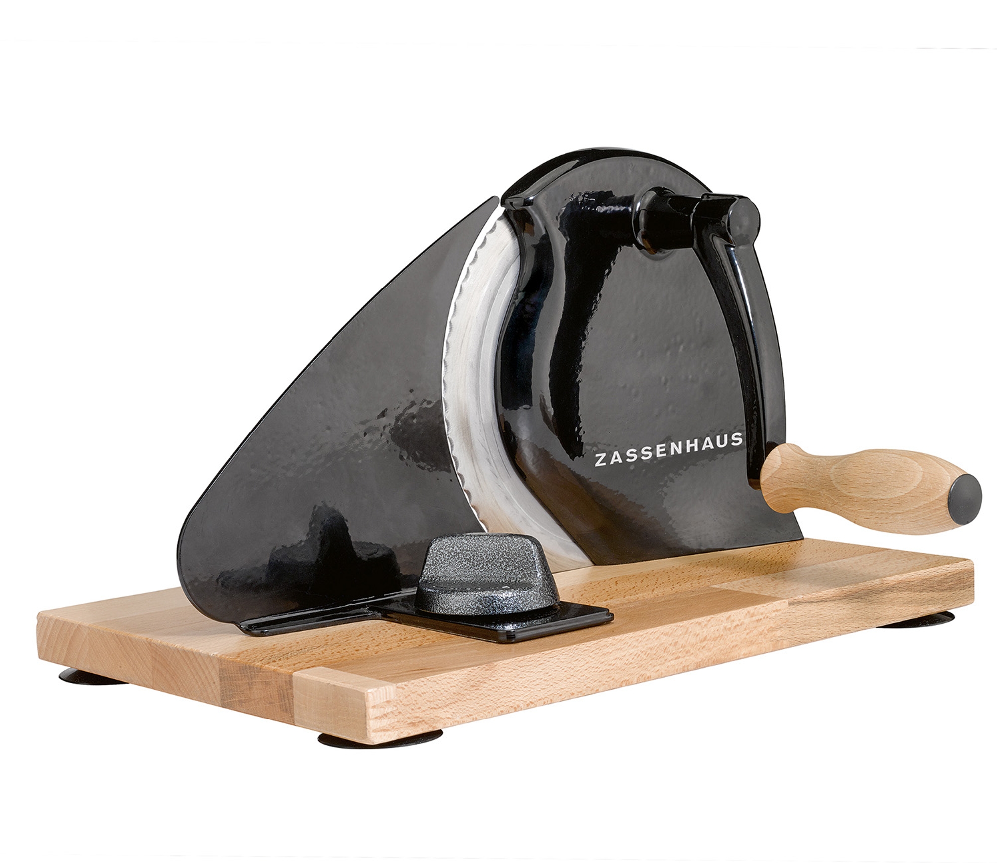 ZASSENHAUS Manual Bread Slicer, Hand Crank Home Bread Slicer, Black