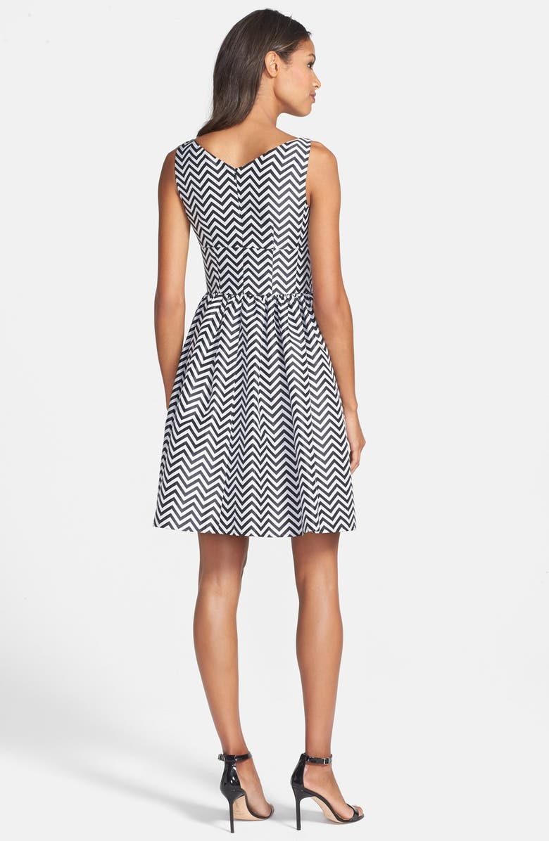 Halogen<sup>®</sup> Chevron Stripe Fit & Flare Dress, Alternate, color, 