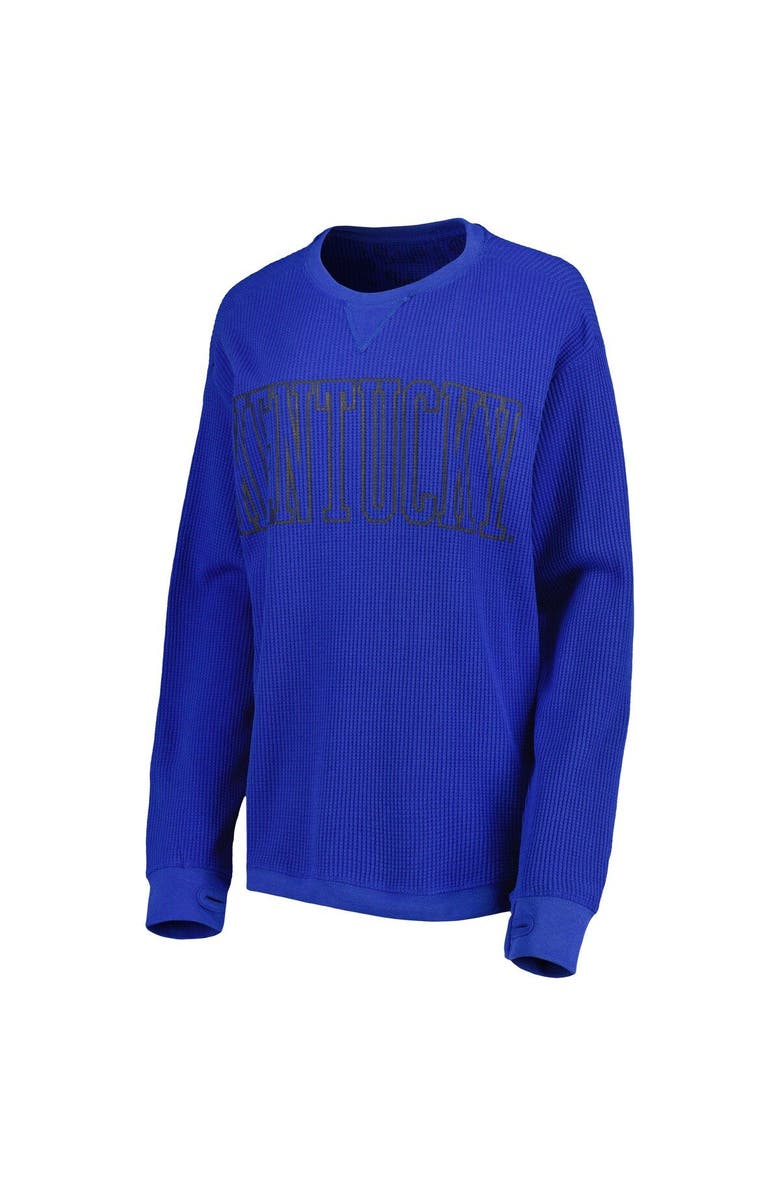 PRESSBOX Women's Pressbox Royal Kentucky Wildcats Surf Plus Size Southlawn Waffle-Knit Thermal Tri-Blend Long Sleeve T-Shirt, Alternate, color,