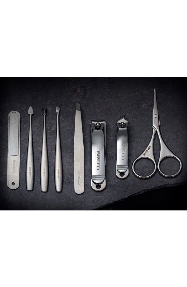 BREED Nitro 8 Piece Surgical Steel Groom Kit - Carbon Fiber Pattern Case, Alternate, color, Black