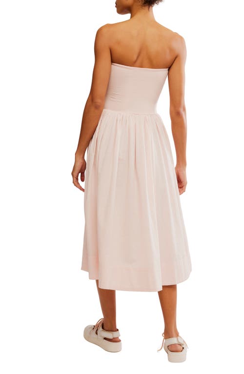 Free People Onda Strapless Midi Dress In Pink Nectar