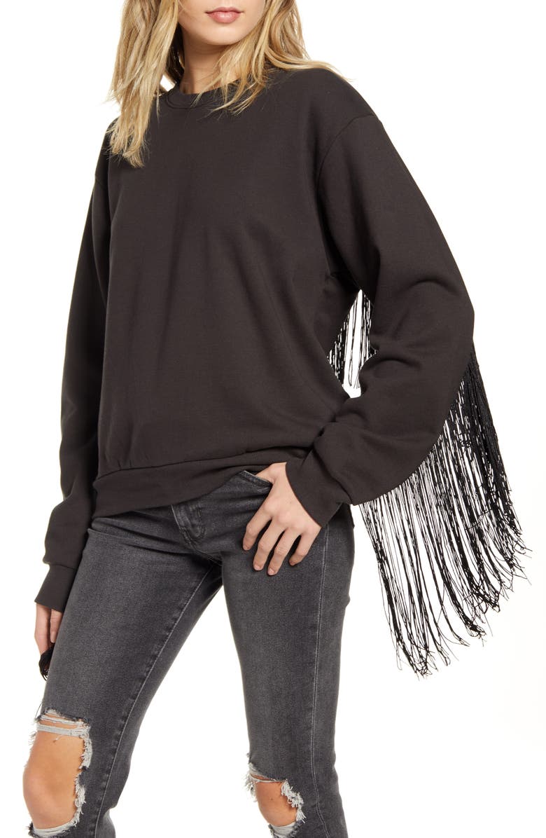 Levi's<sup>®</sup> Ashley Fringe Trim Cotton Sweatshirt, Main, color, 