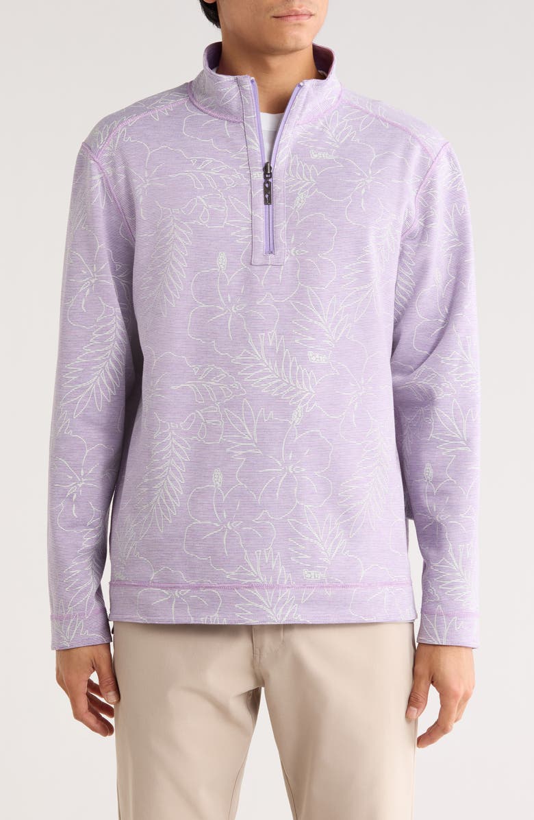 Tommy Bahama Coasta Beach Reversible Half Zip Pullover, Alternate, color, Summer Plum Heather