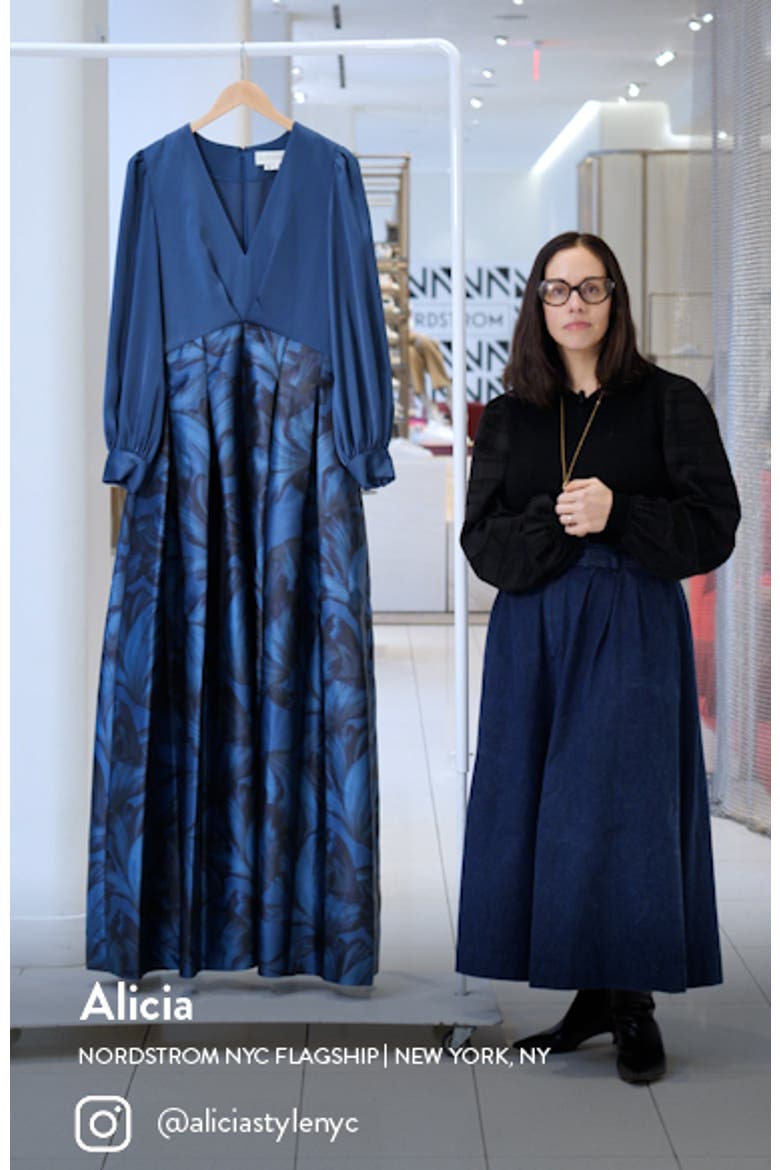 Zoe Floral Belted Long Sleeve Gown video