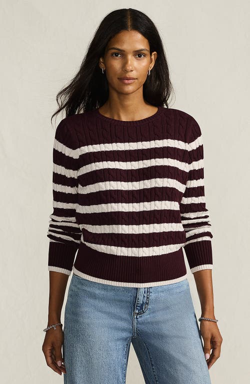 Lands' End Drifter Modern Cable Crew Sweater In Multi