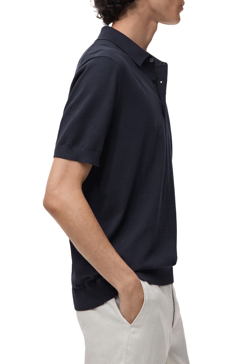 MANGO Solid Cotton Polo Sweater, Alternate, color, Night Blue