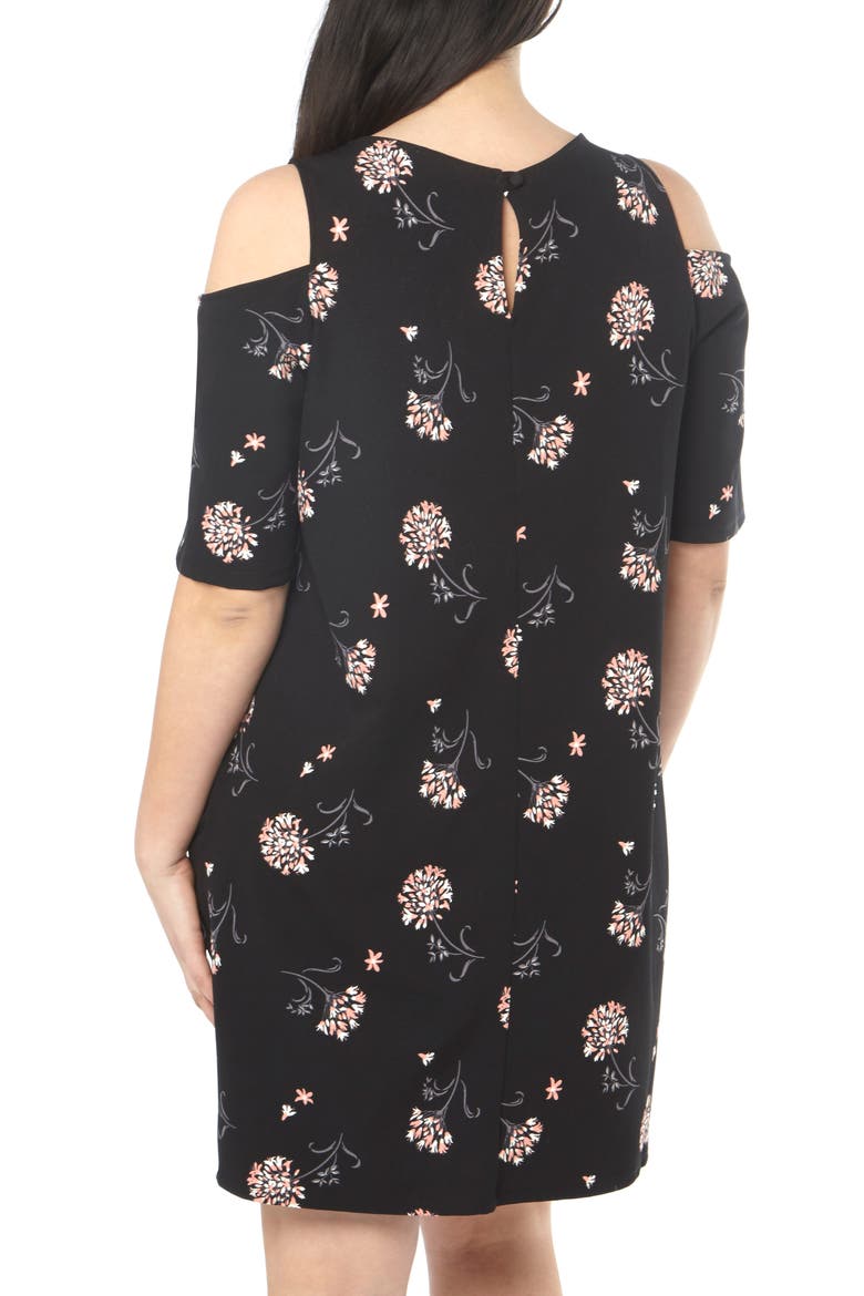 Floral Cold Shoulder Shift Dress, Alternate, color, MULTI COLOR