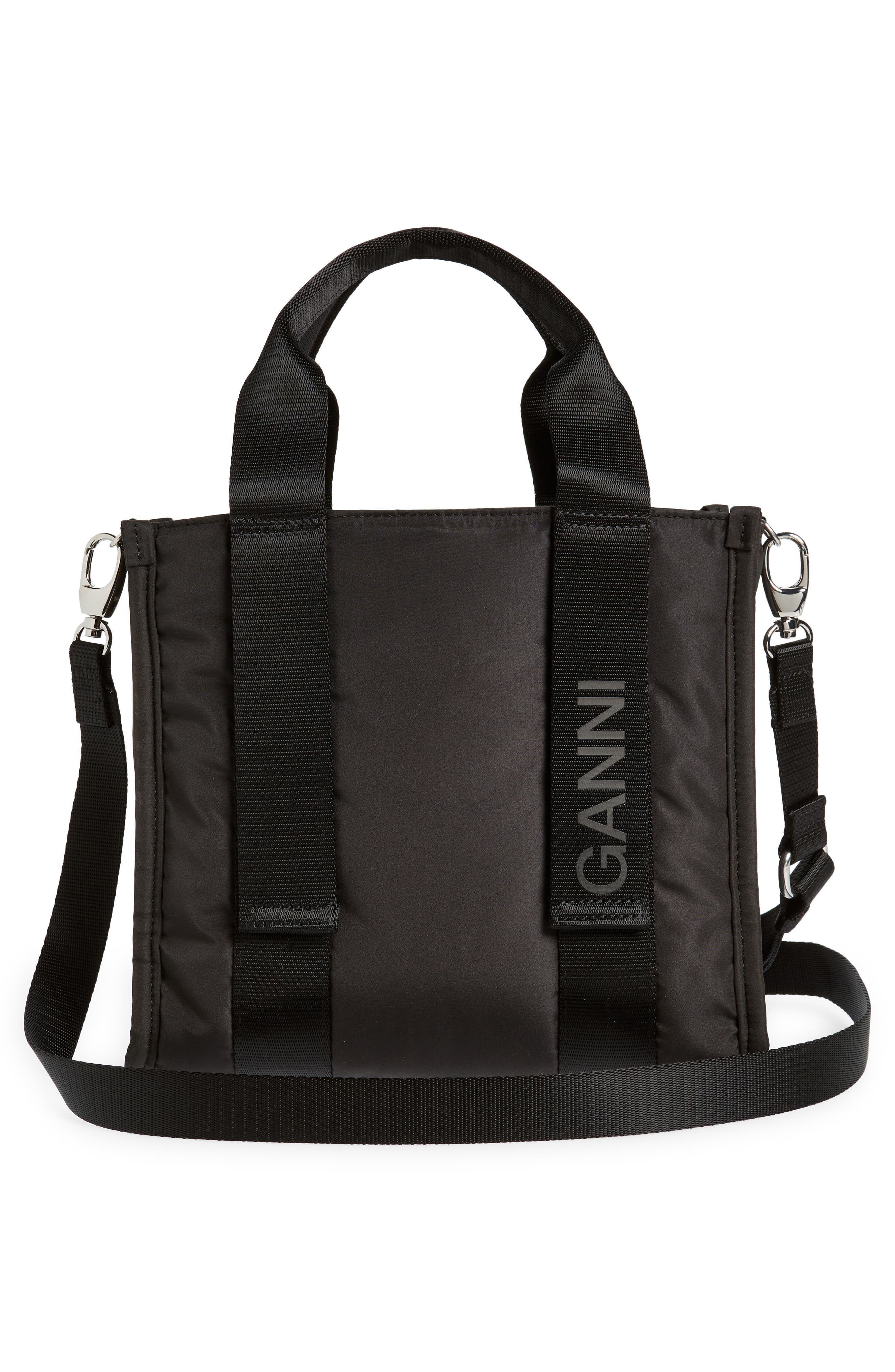 Ganni Small Recycled Polyester Tote, Alternate, color, 