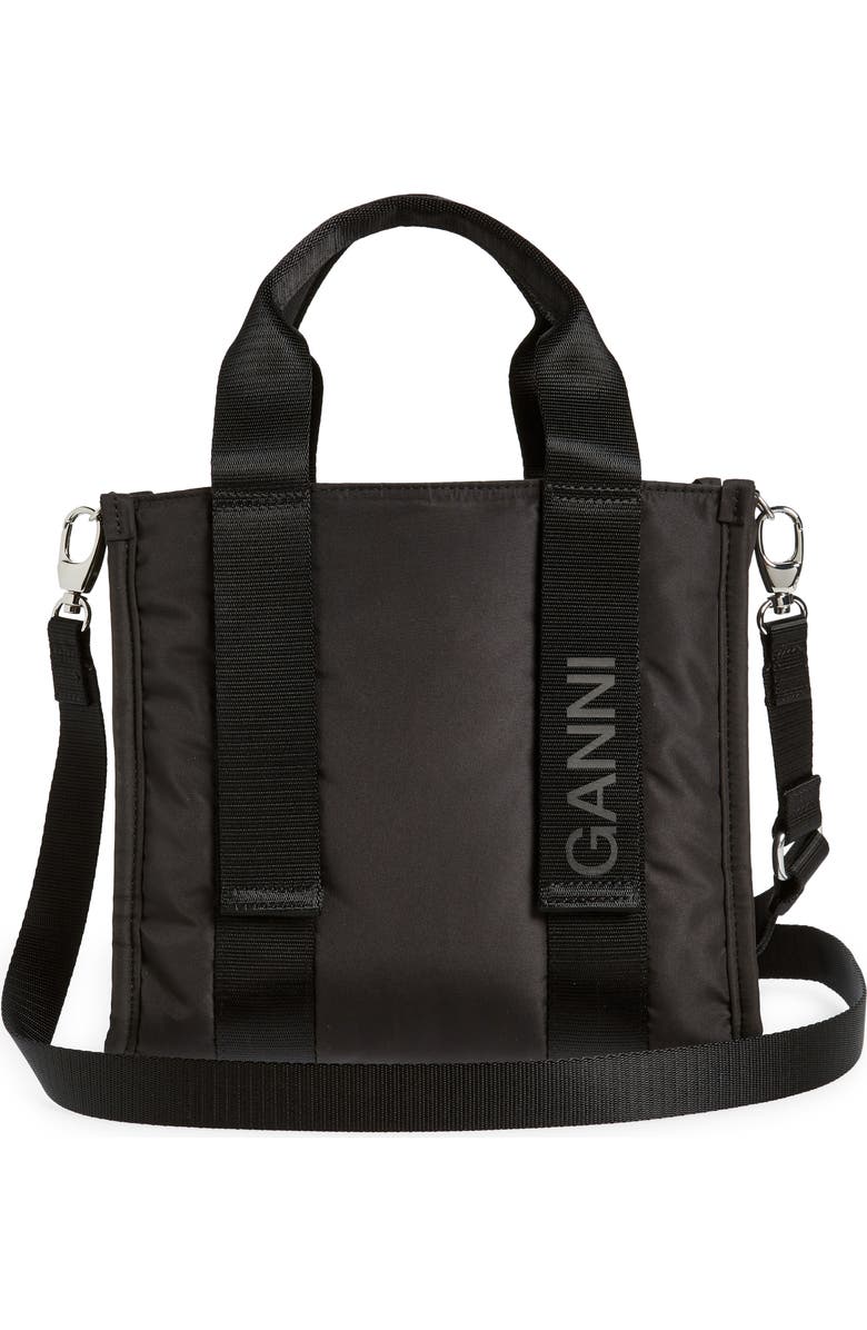 Ganni Small Recycled Polyester Tote, Alternate, color,