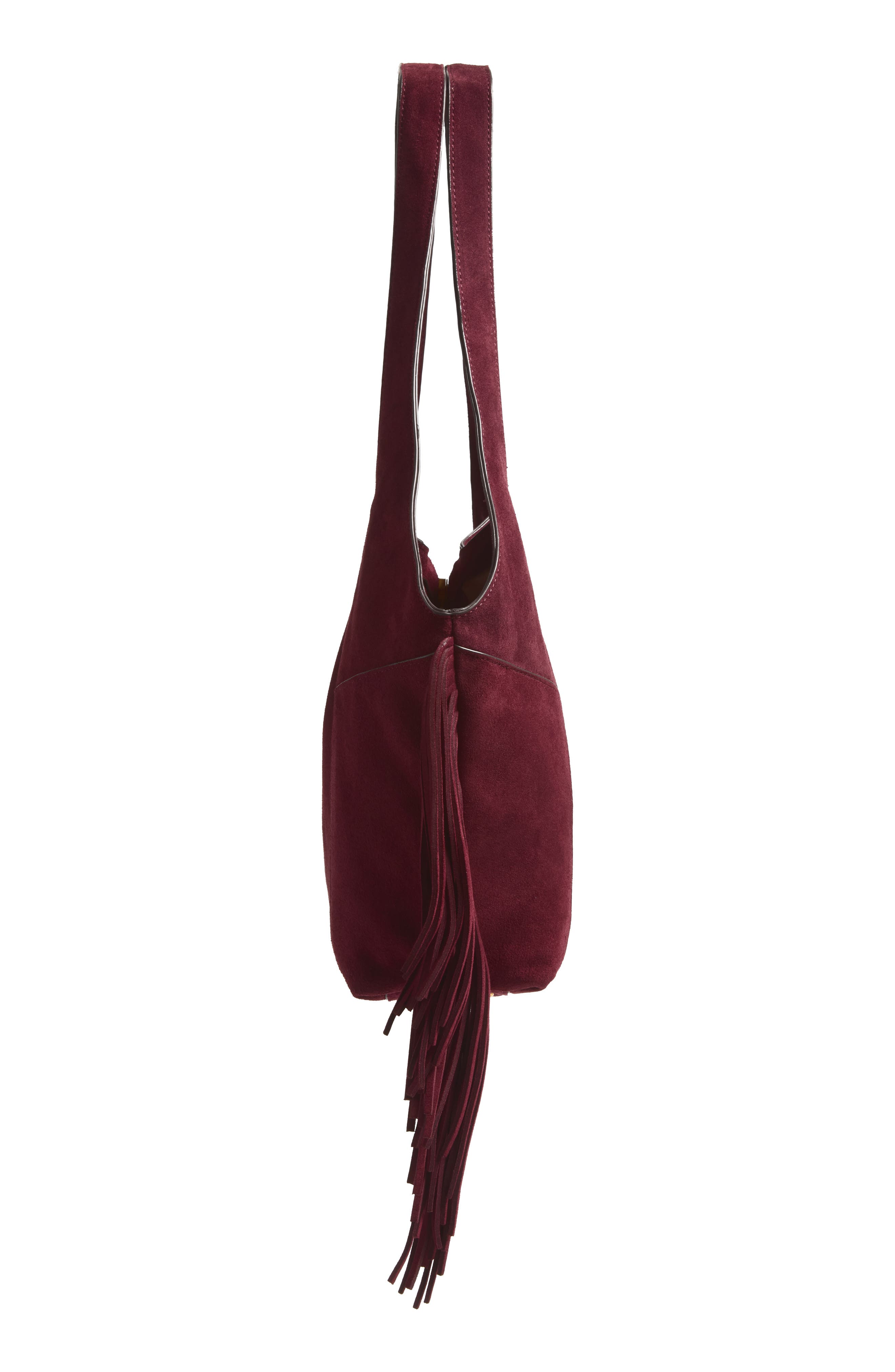 Brayton Fringe Suede Shopper, Alternate, color, DEY
