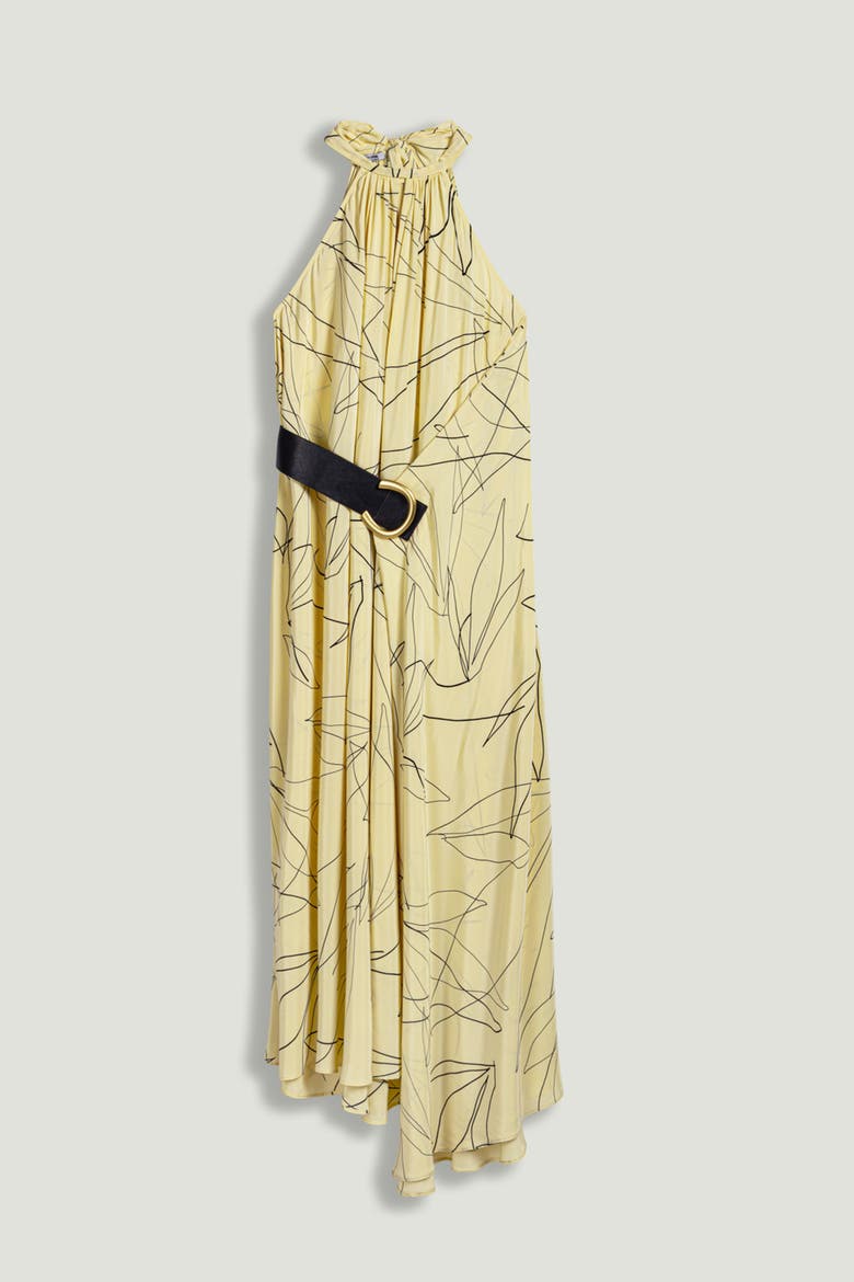Printed Halter Midi Dress, Alternate, color, Multi-Colored