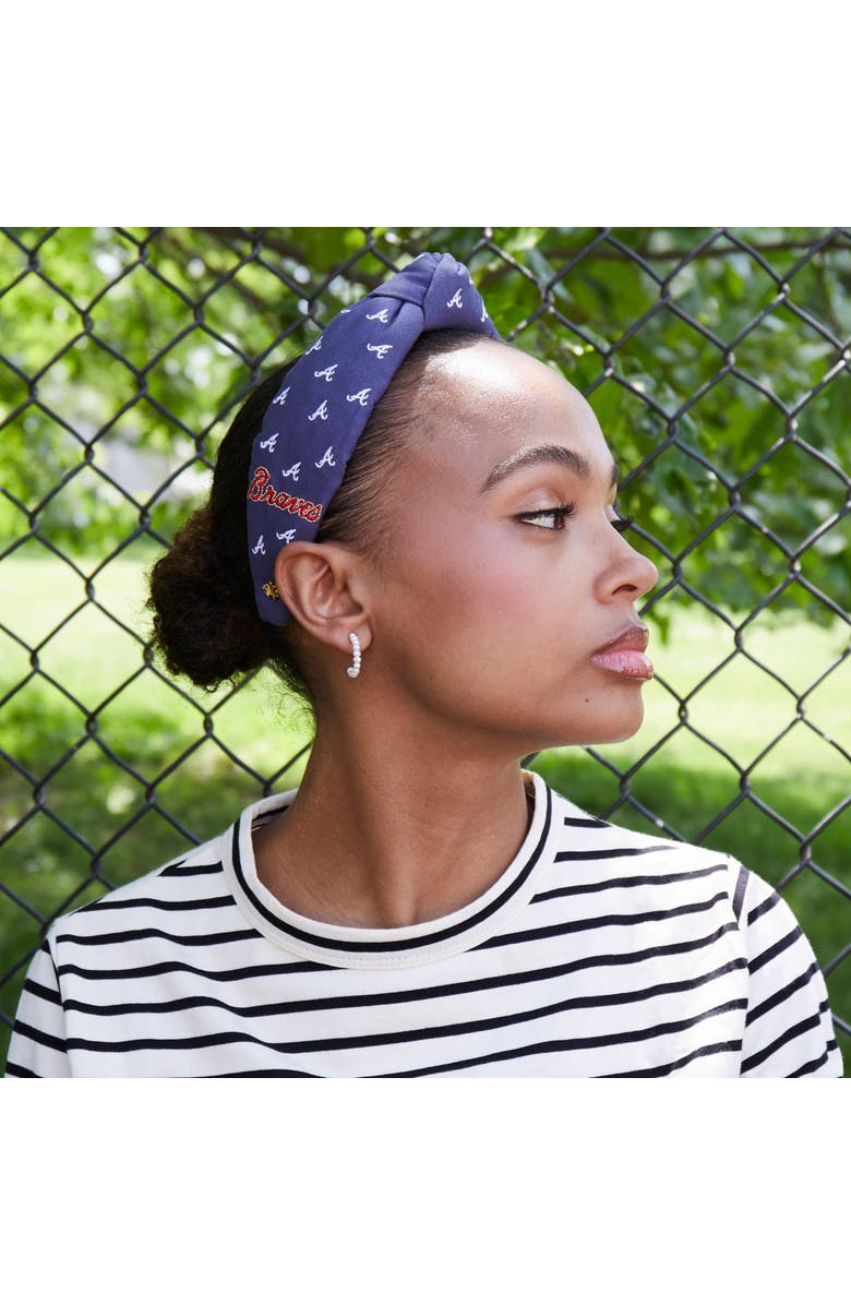 Lele Sadoughi MLB Atlanta Braves Embroidered Headband, Alternate, color, 