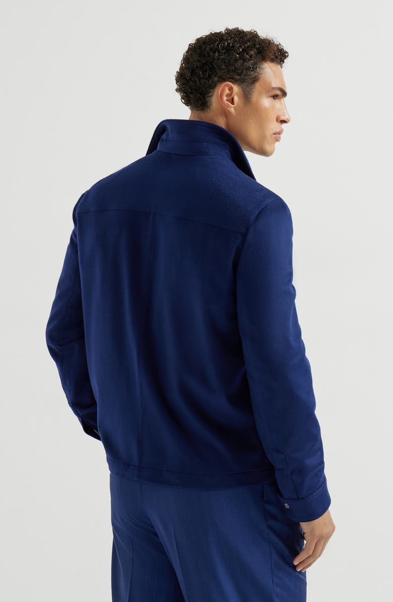 Brunello Cucinelli Cashmere flannel outerwear jacket, Alternate, color, Royale Blue