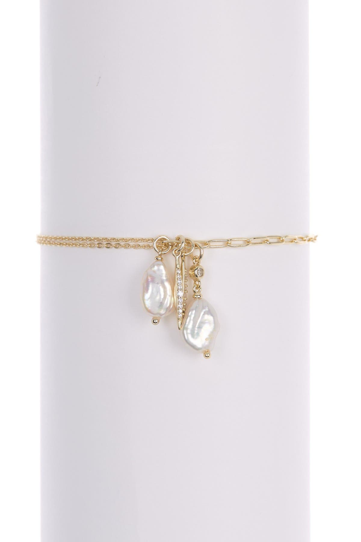 Carolee Designs Gold-Tone Sterling Silver CZ & Baroque Pearl Cluster ...