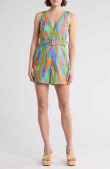 Hutch Sleeveless Belted Stretch Cotton Romper