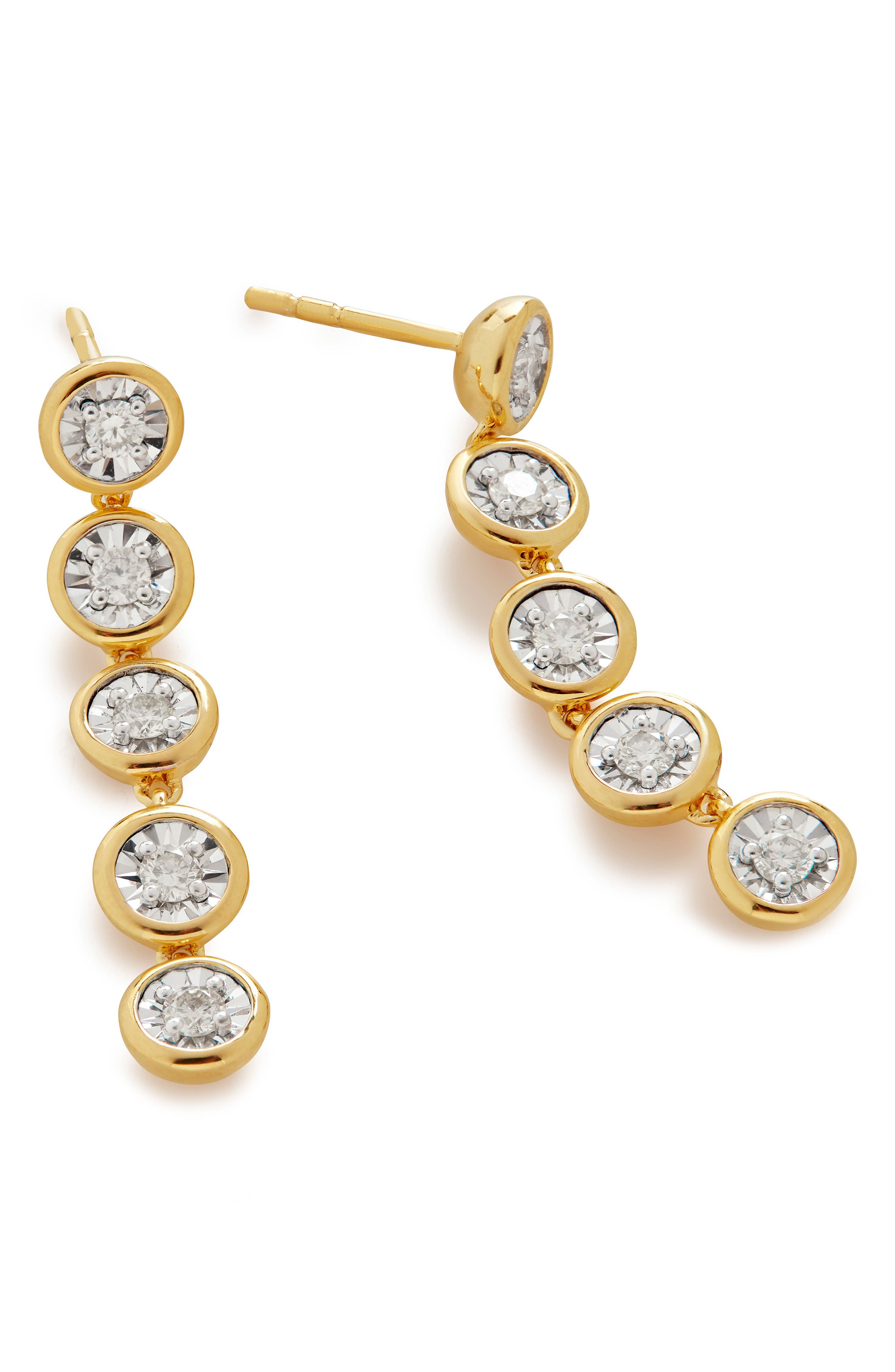 Monica Vinader Diamond Essentials Cocktail Drop Earrings In Gold
