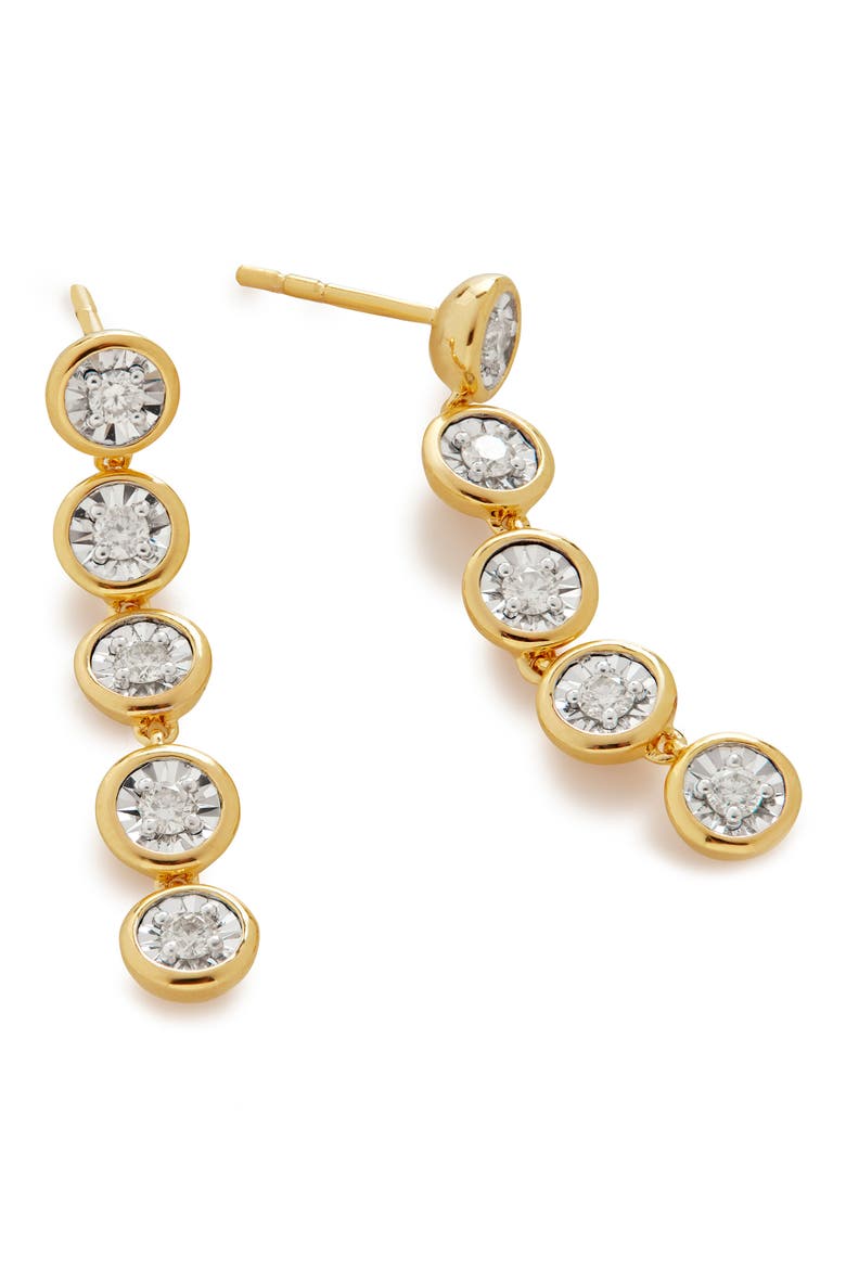 Diamond Essentials Cocktail Drop Earrings, Main, color, YELLOW GOLD