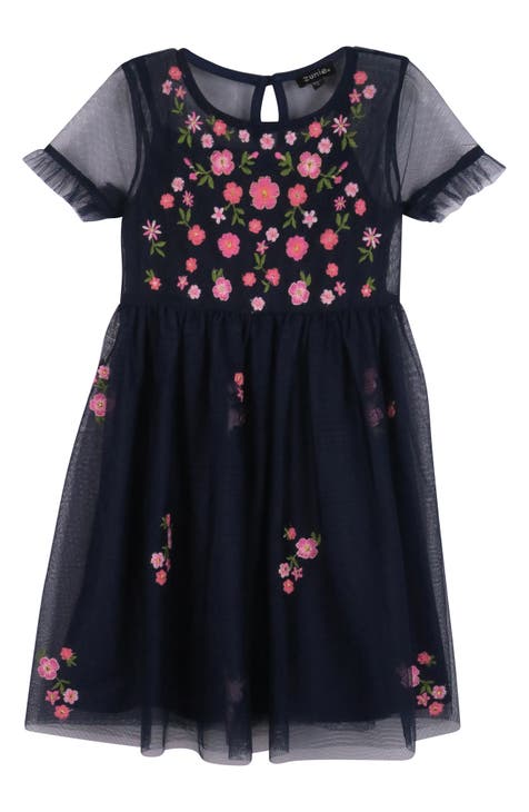 Kids' Embroidered Mesh Dress (Little Kid)